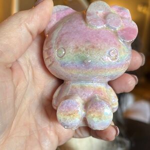 Iridescent Aura Pink Opal Hello Kitty Carving